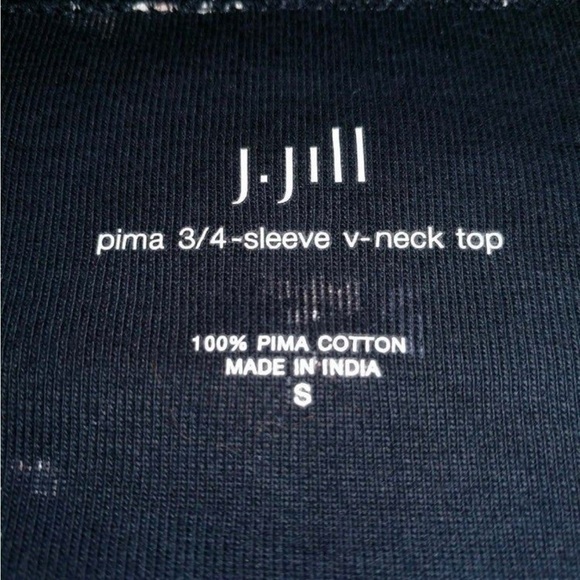 J. Jill Women’s Pima 3/4-Sleeve V-Neck Top Size Small - Picture 4 of 4
